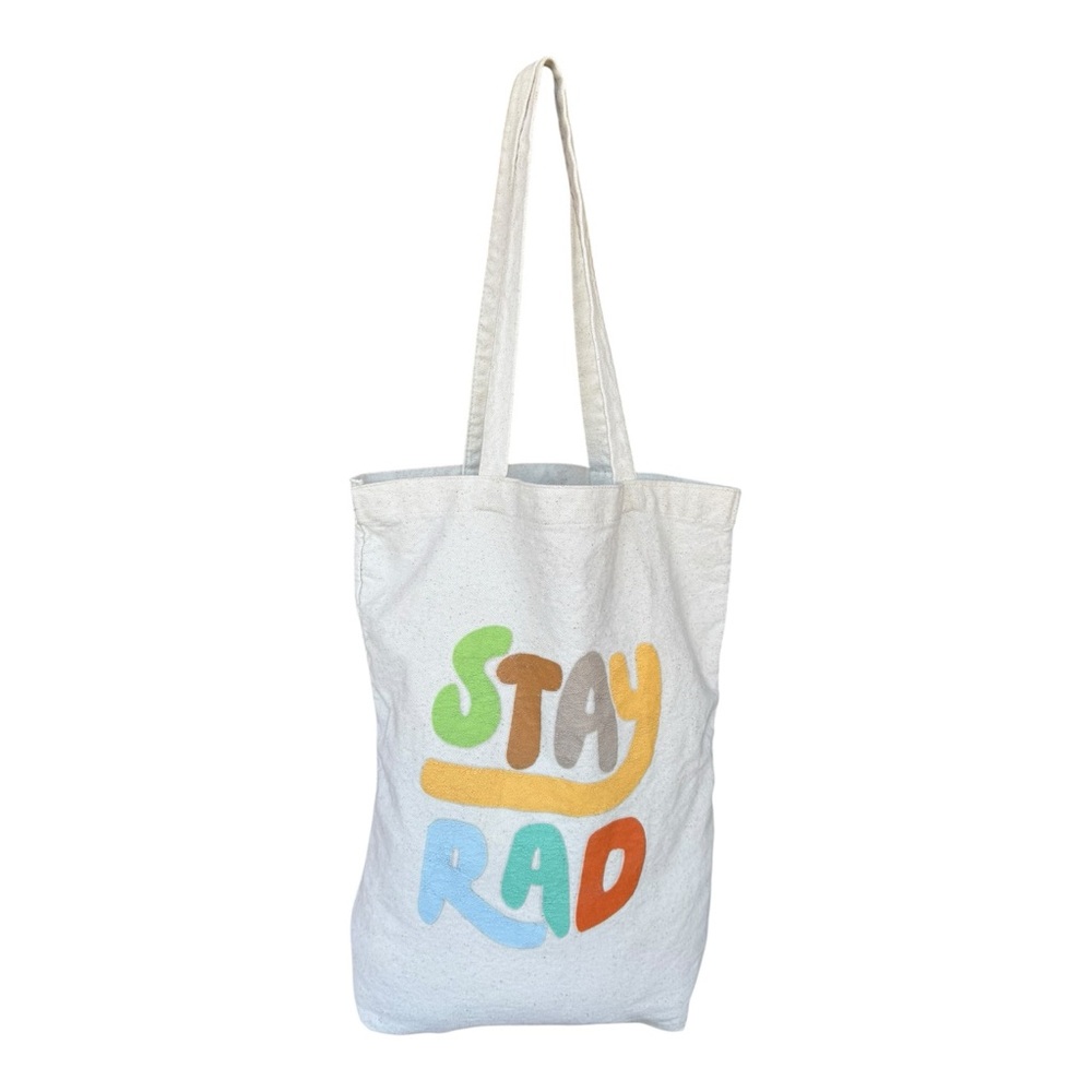Colorful 'Stay Rad' Cotton Tote Bag